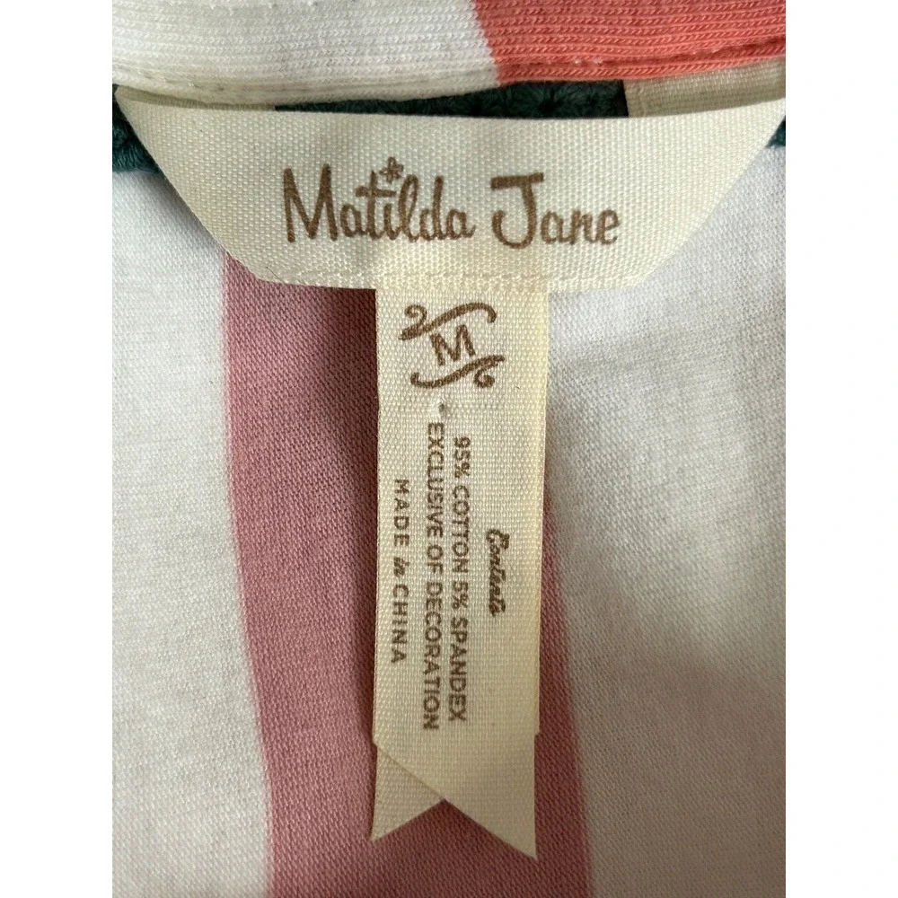 Matilda Jane Dress Girls Size Medium Multicolor Striped Knit Casual Sleeveless